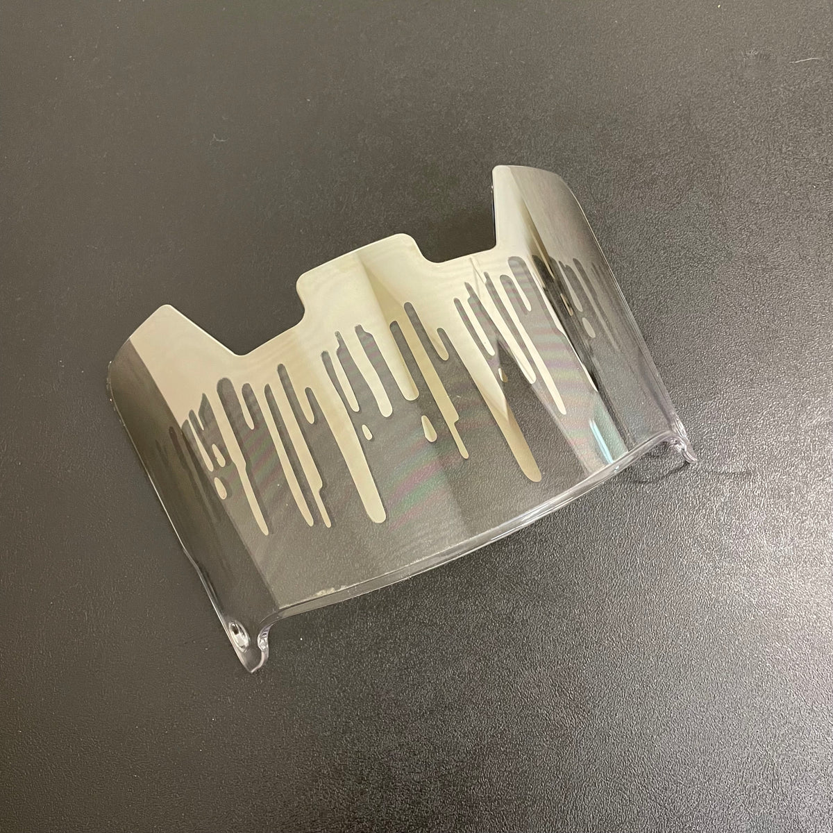 Clear Chrome Drip Football Visor