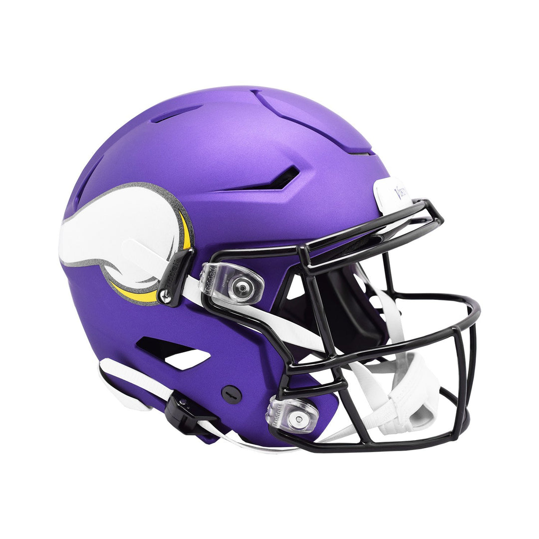 a purple football helmet Baltimore Ravens Rave Mini Speed NFL Matte Collectible RECOMMENDED UPGRADES Minnesota Vikings Authentic SpeedFlex
